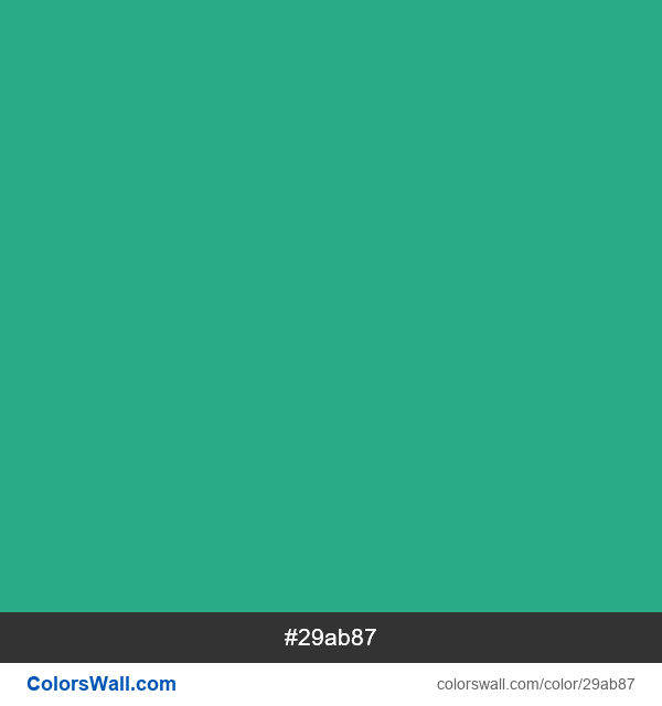 Shades of Jungle Green color #29AB87 hex - ColorsWall