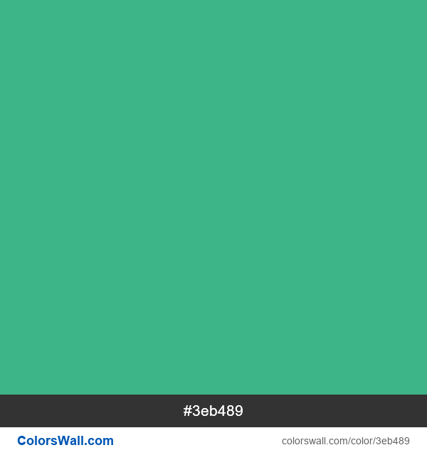 #3eb489 顏色的 PNG 影像 Mint, Dark Mint, Jade Coral, Tropical Leaf #3eb489 彩色影像