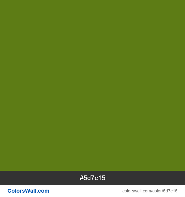 Green #5d7c15 color image