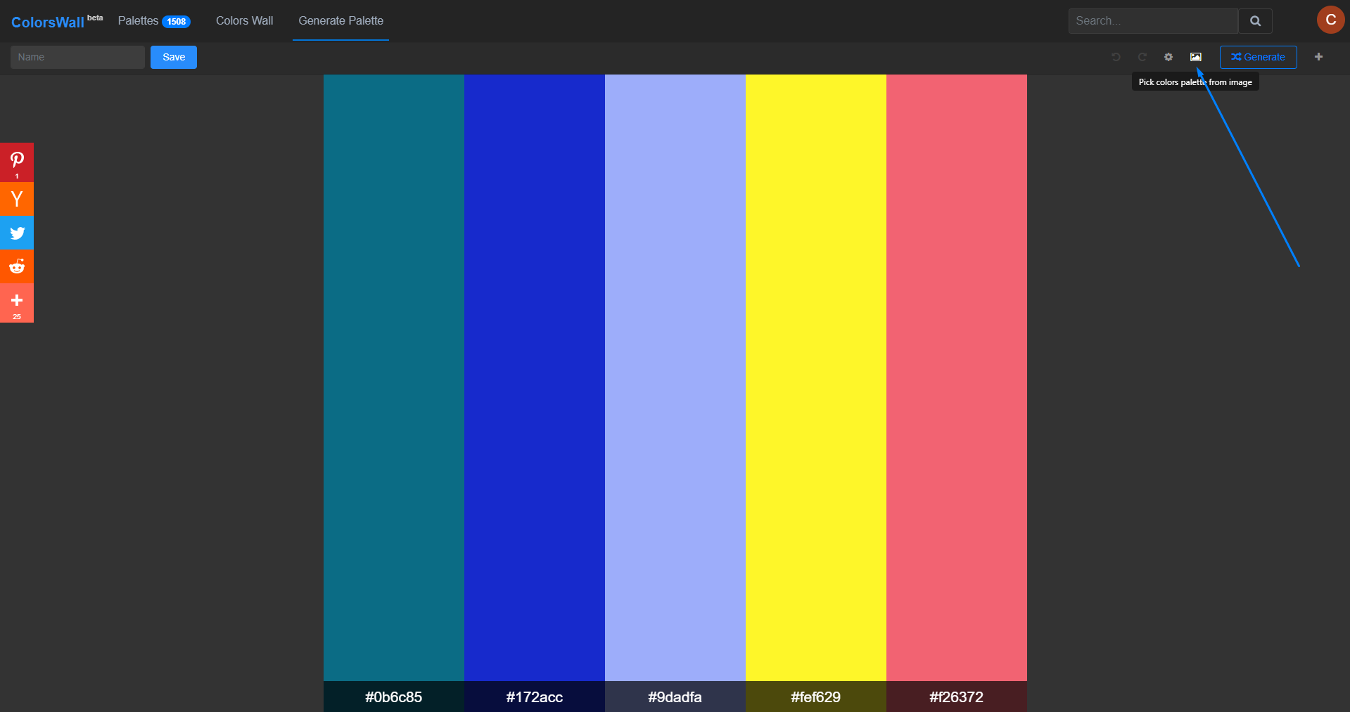 Generate colors palette from an image