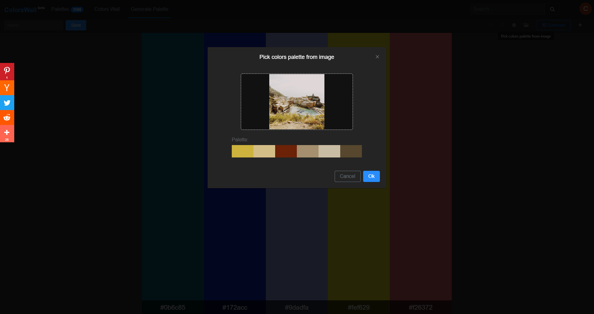 automatically generate color palette from image