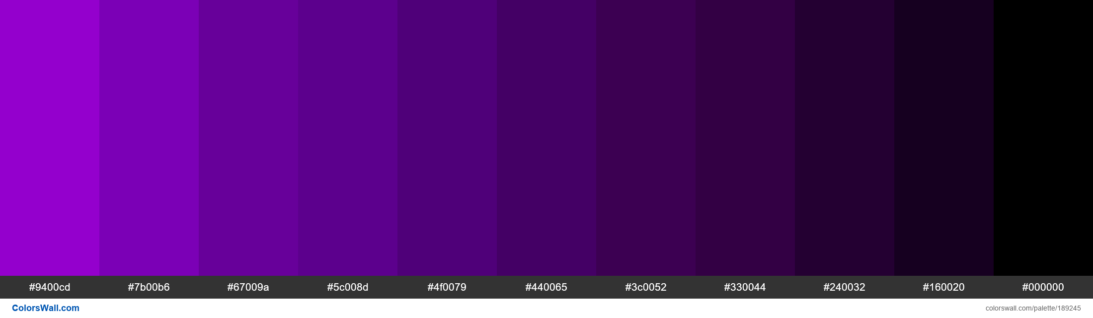 10 Shades of Purple - Dark палітра кольорів - ColorsWall