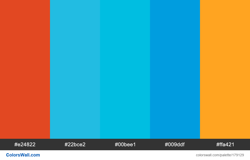 10000 colors palette #e24822, #22bce2, #00bee1 - ColorsWall