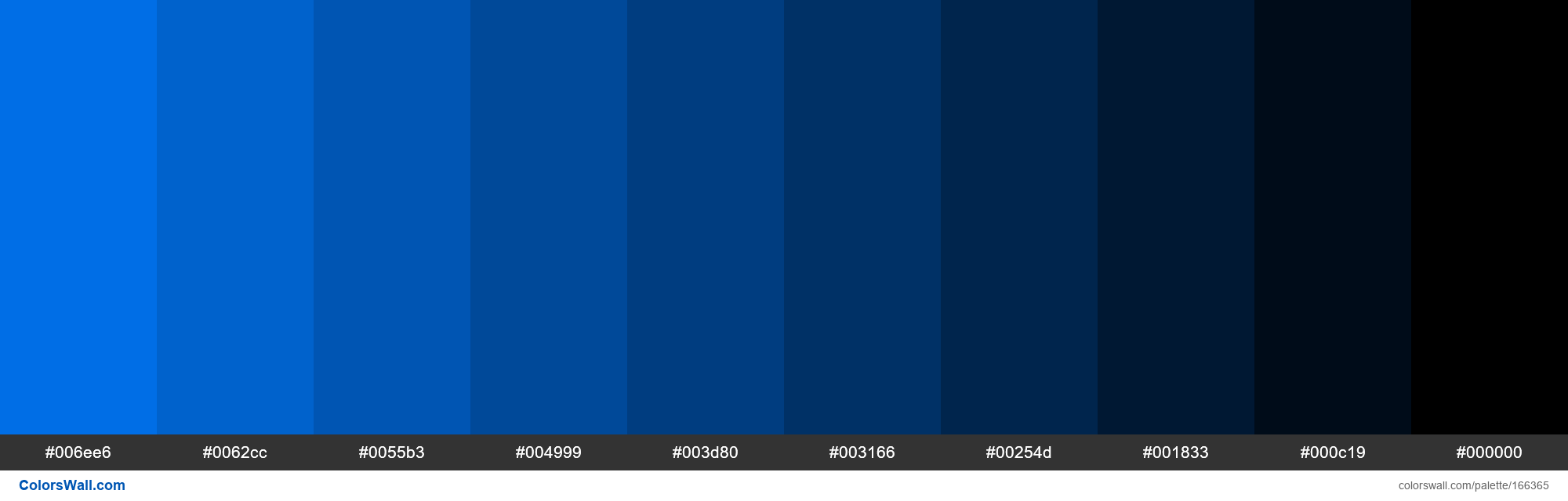 4 colors palette #006ee6, #0062cc, #0055b3 - ColorsWall