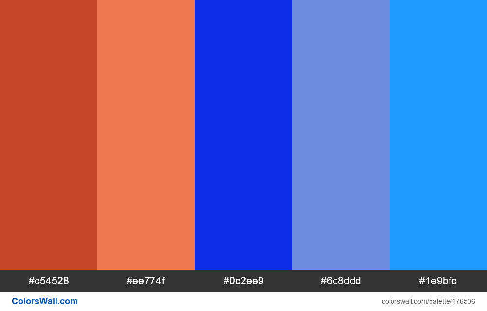 5 Red & Blue Colors colors palette - ColorsWall