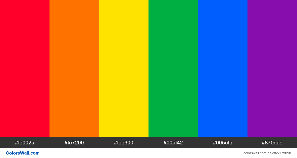 6 Rainbow Colors Colors Palette ColorsWall