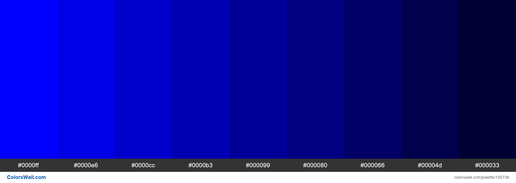 9 Shades - Blu colors palette - ColorsWall