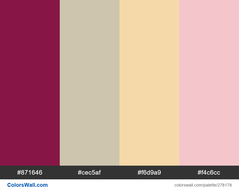 Akuma's Fury, Cantera, Midsummer, Old Fashioned Pink palette - ColorsWall