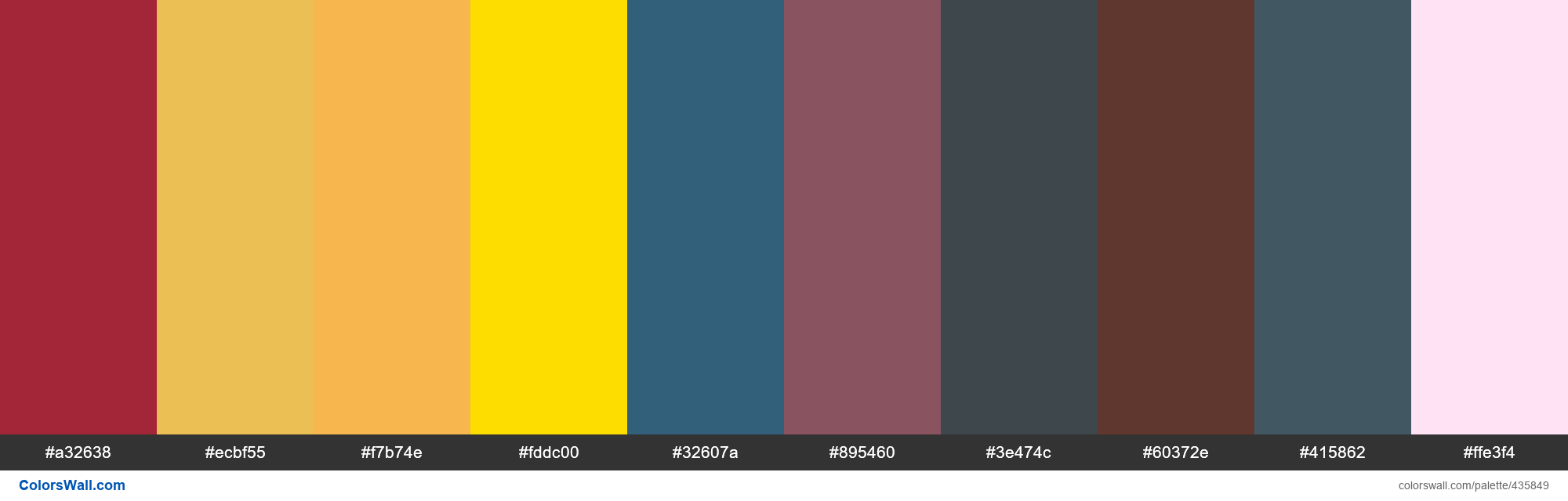 PNG image of Alabama Crimson, Luminous Apricot, Mango Margarita, Dallol Yellow, Berry Blue, Aged Wine, Winter Way, Rusted Crimson palette Alabama Crimson, Luminous Apricot, Mango Margarita, Dallol Yellow, Berry Blue, Aged Wine, Winter Way, Rusted Crimson palette - #435849