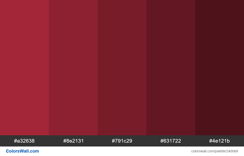 Alabama Crimson Red Color Shades ColorsWall