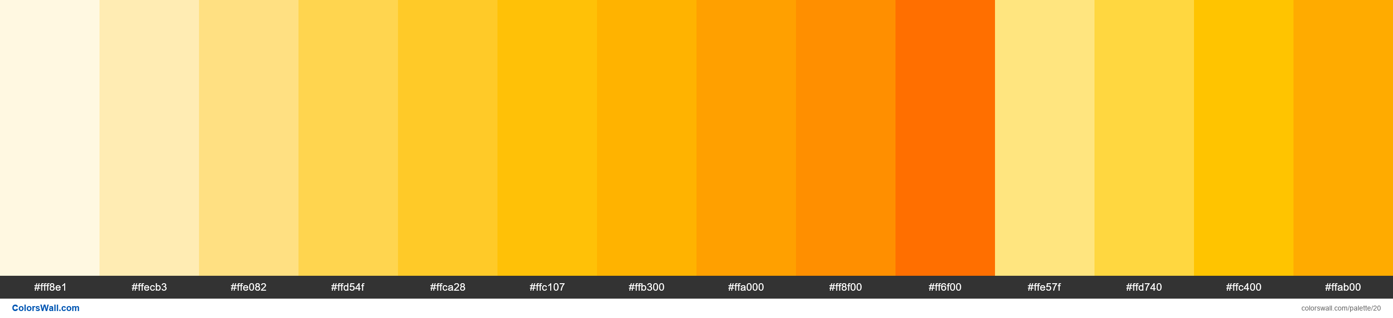 Amber palette Materialize CSS - #20