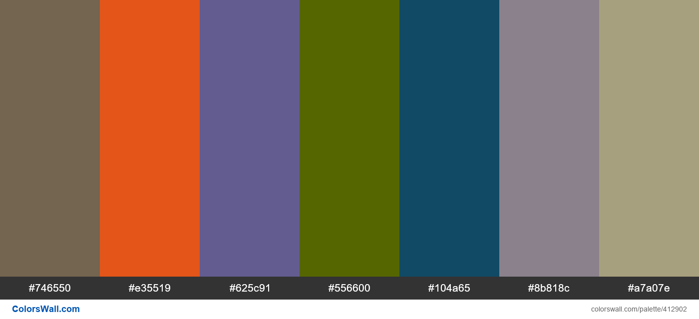 Ancient Earth, Furious Fox, Colossus, Serrano Pepper, Victorian Peacock palette - #412902