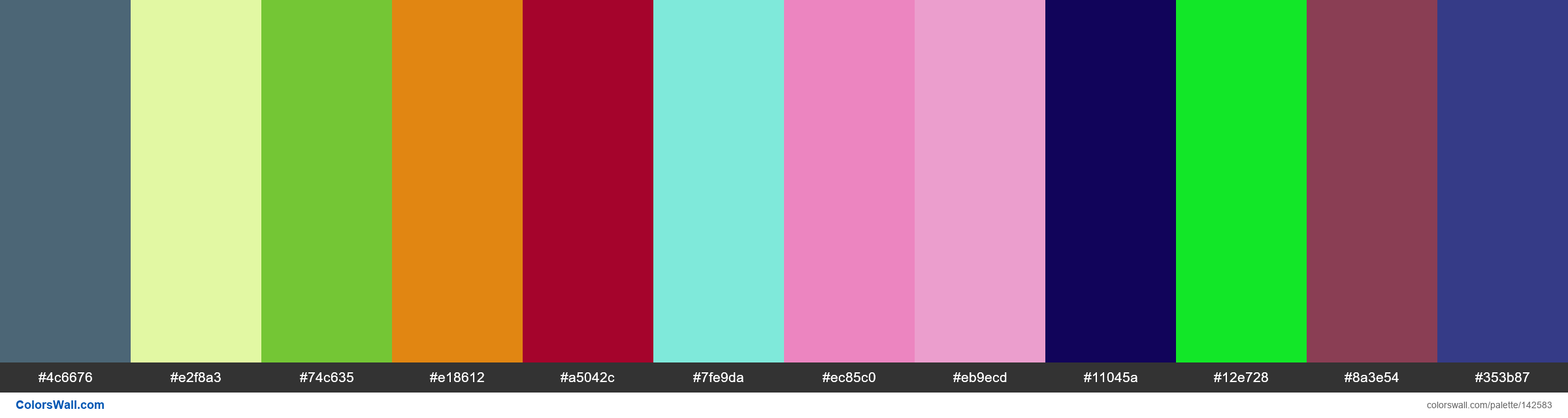 bbbb colors palette #4c6676, #e2f8a3, #74c635 - ColorsWall