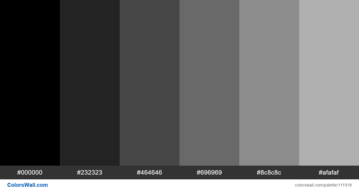 black tint 6 colors palette | ColorsWall