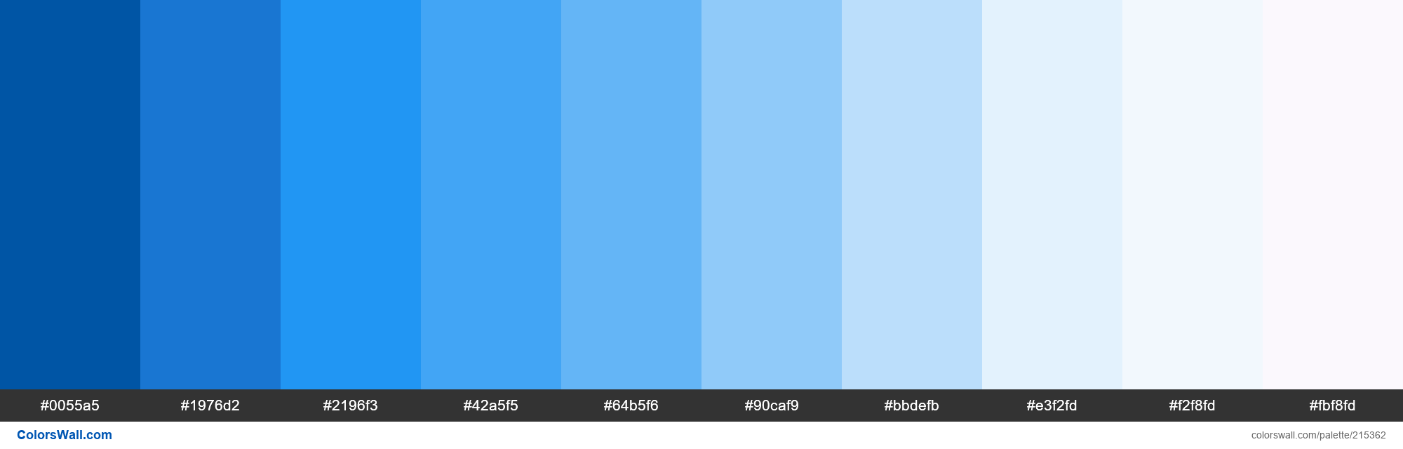 Blue-01 colors palette #0055a5, #1976d2, #2196f3 - ColorsWall