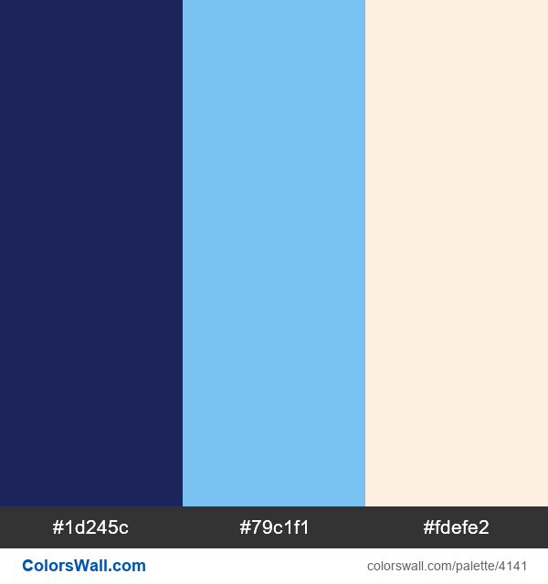Blue Moon brand colors #1d245c, #79c1f1, #fdefe2 - ColorsWall