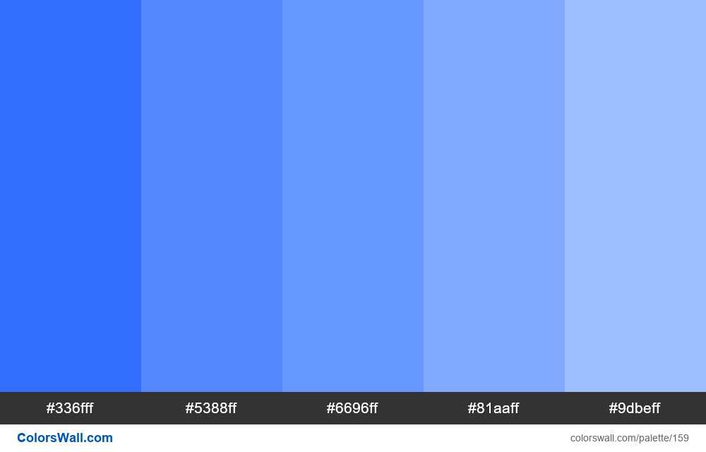 10 Shades of Blue colors palette - ColorsWall