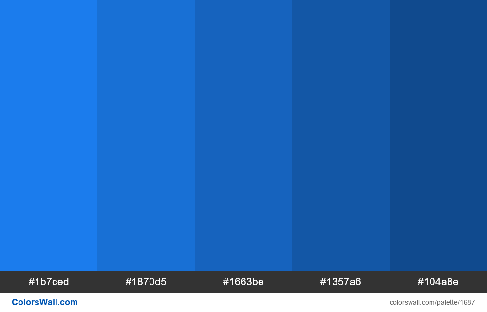 Blue shades colors palette - ColorsWall