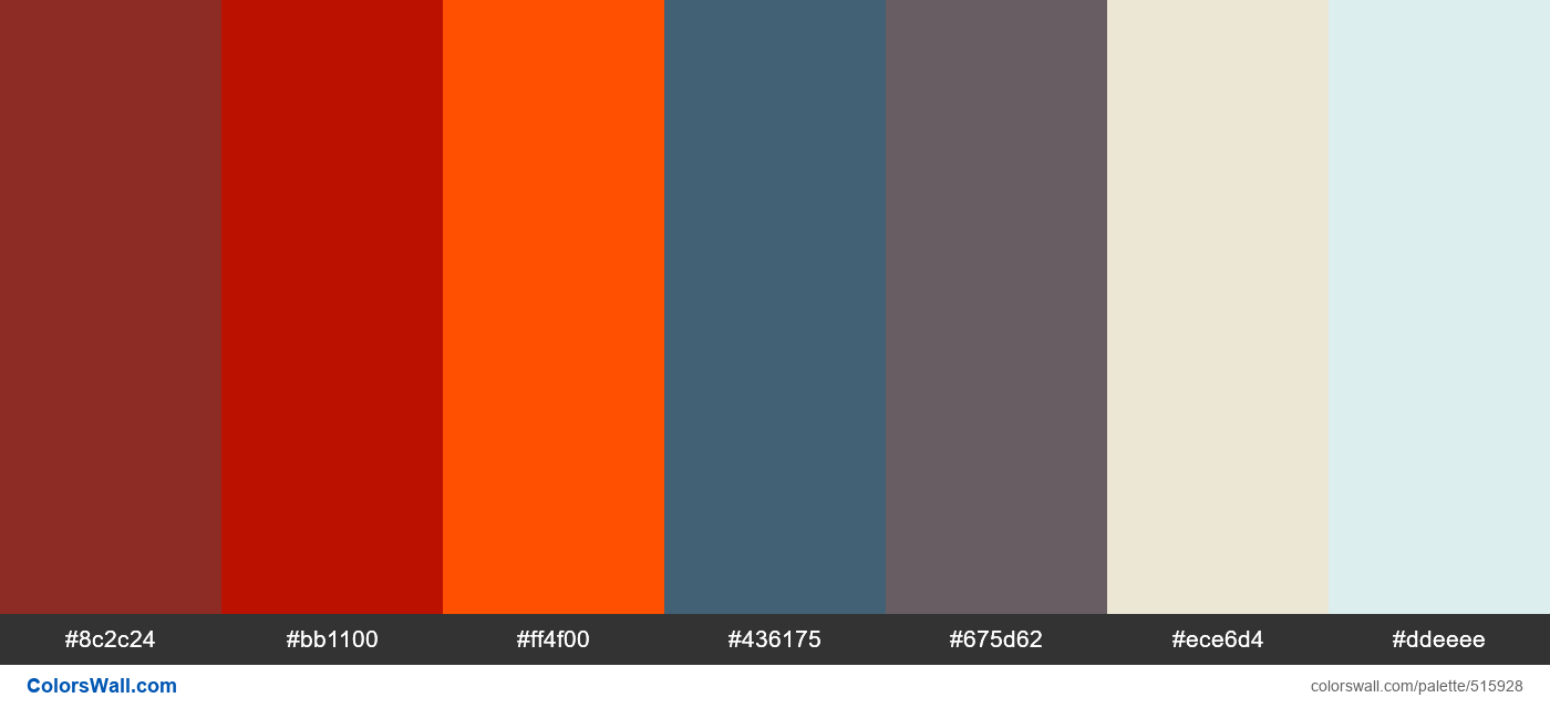 Borscht, Red Prayer Flag, Aerospace Orange, Steel Blue Grey, Vintage Plum palette - #515928