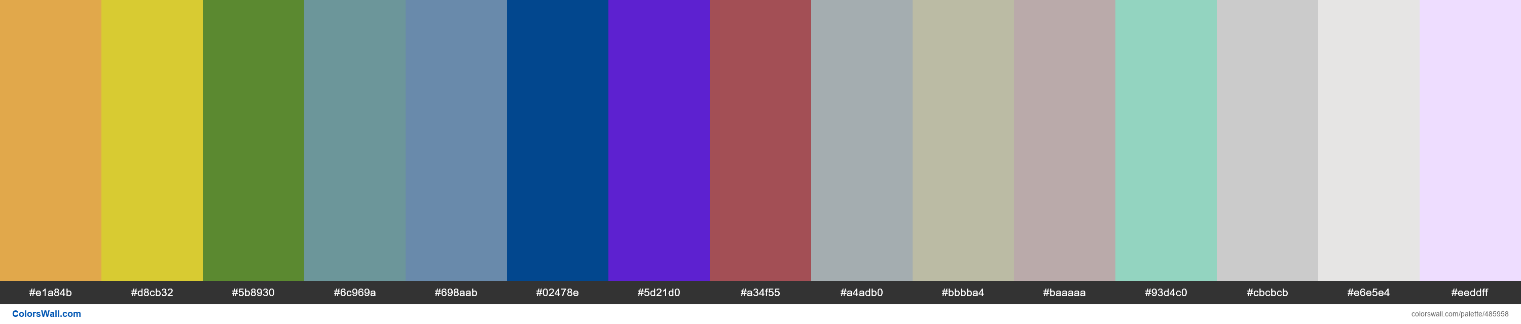 Brass Mesh, LED Green, Fresh Onion, Baltic Blue, Pale Flower, Congress Blue, Nasu Purple, Cranberry Jam, Gull Grey, Restful, Grey - #485958