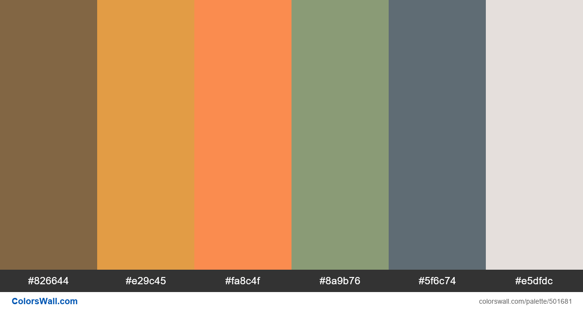 Bright Umber, Kikuchiba Gold, Blaze, Sweet Florence palette - #501681