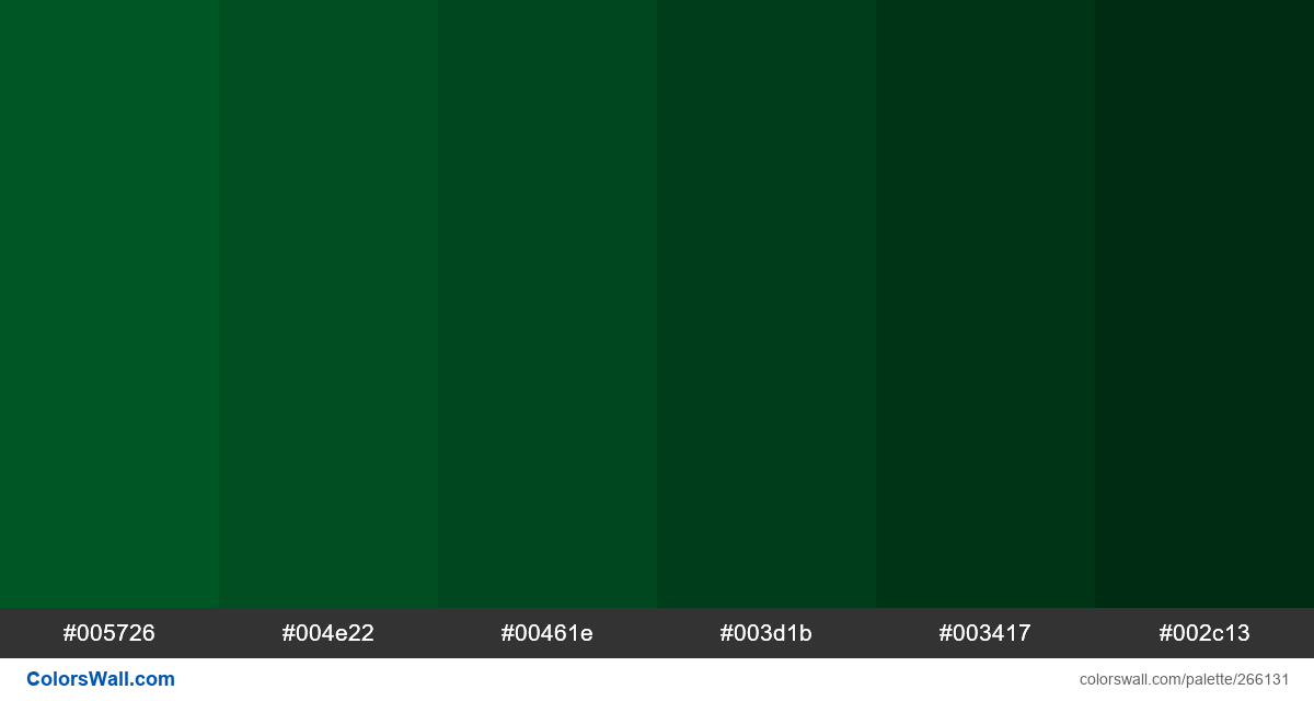 Caliban Green shades colors palette - ColorsWall