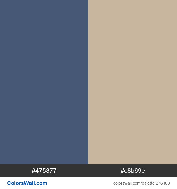 Chambray, Puddle palette #475877, #c8b69e - ColorsWall