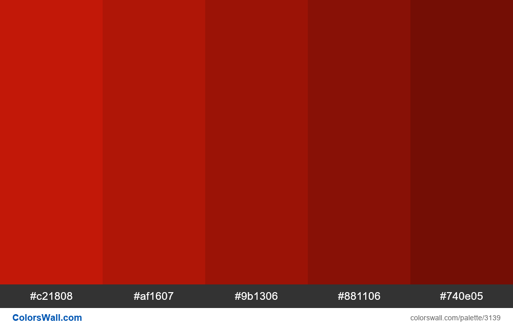 Chilli Red Shades Palette 3139 Colorswall 