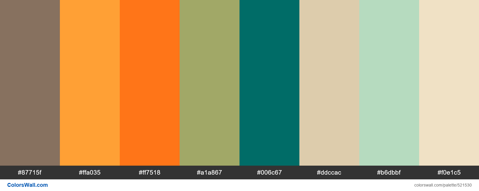 Cloudy Cinnamon, Blazing Bonfire, Pumpkin, Spanish Olive, Green Dragon, Peaceable Kingdom palette - #521530