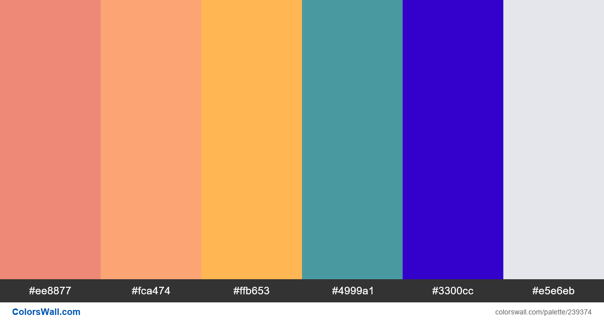 Colors palette with color #ffb653 - ColorsWall