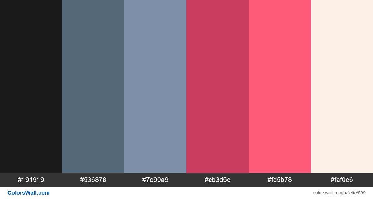 #colorswall random #165 colors palette - #599