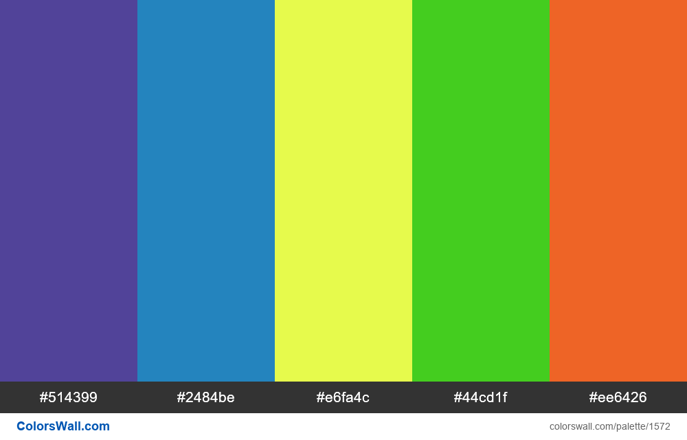 #colorswall random #823 #514399, #2484be, #e6fa4c | ColorsWall