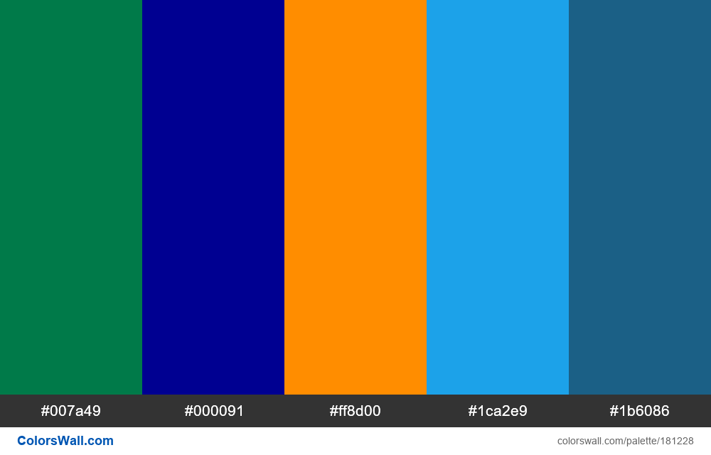 Cookies-2 colors palette #007a49, #000091, #ff8d00 - ColorsWall
