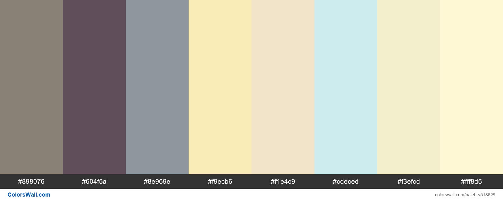 Crust, Wishing Star, Dusky Grouse, Easy On The Eyes, Putting Bench, Journey to the Sky palette - #518629