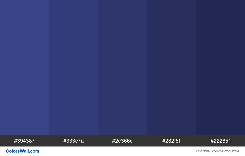 Dark blue shades colors palette - ColorsWall