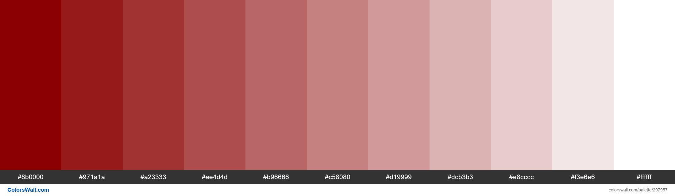 Dark Red colors palette #8b0000, #971a1a, #a23333 - ColorsWall