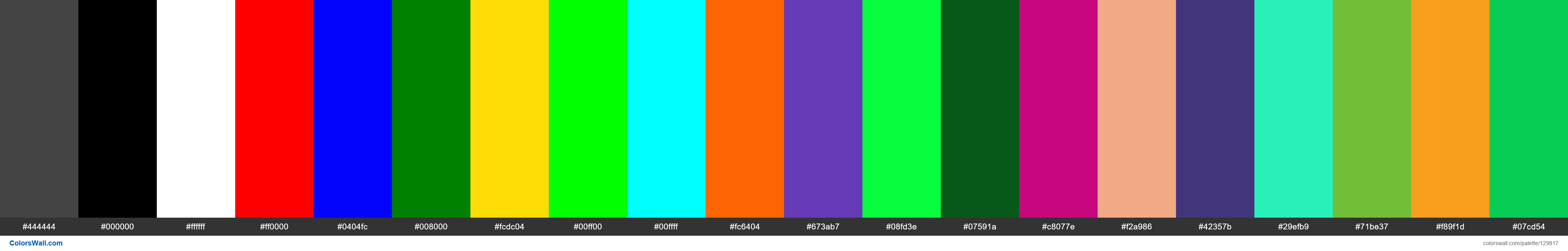 ddd colors palette #444444, #000000, #ffffff - ColorsWall