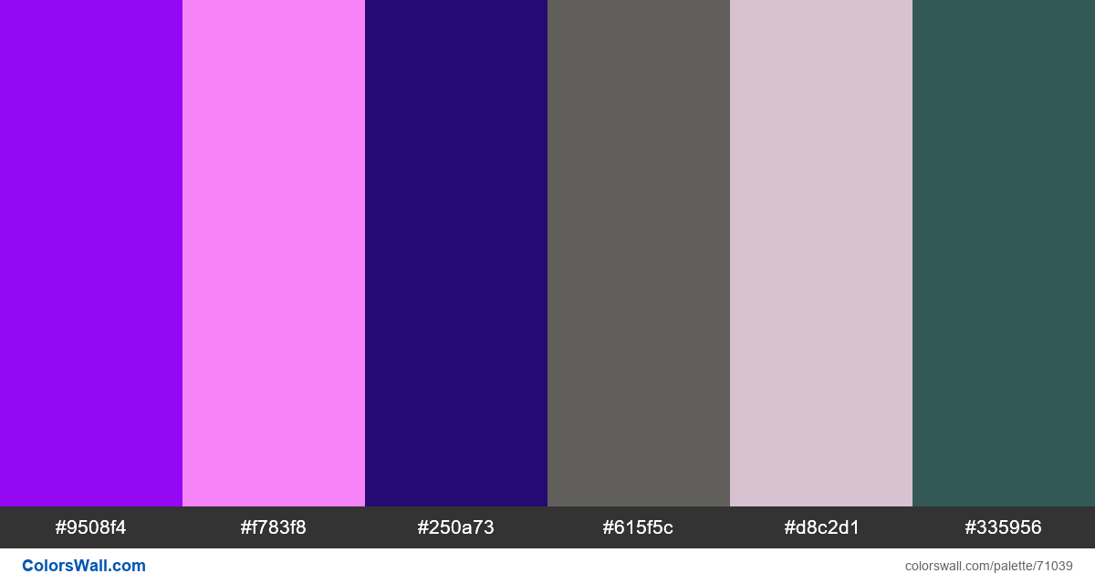 Design ui app colours #9508f4, #f783f8, #250a73 | ColorsWall