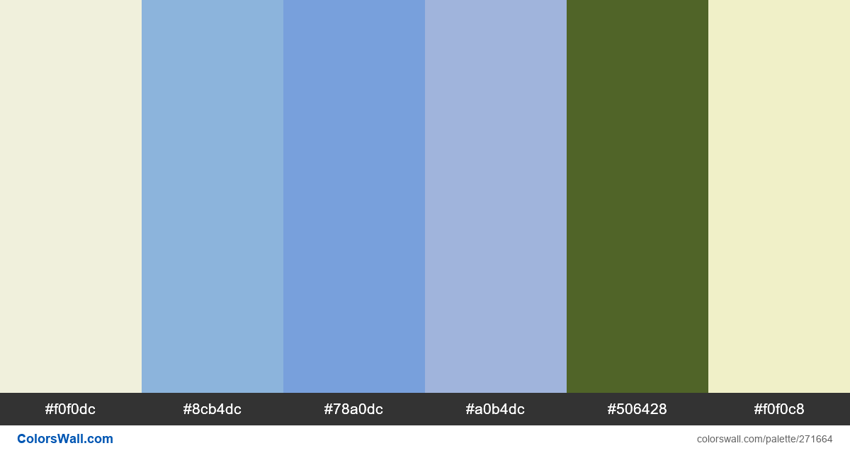 Dreamcore palette #f0f0dc, #8cb4dc, #78a0dc - ColorsWall