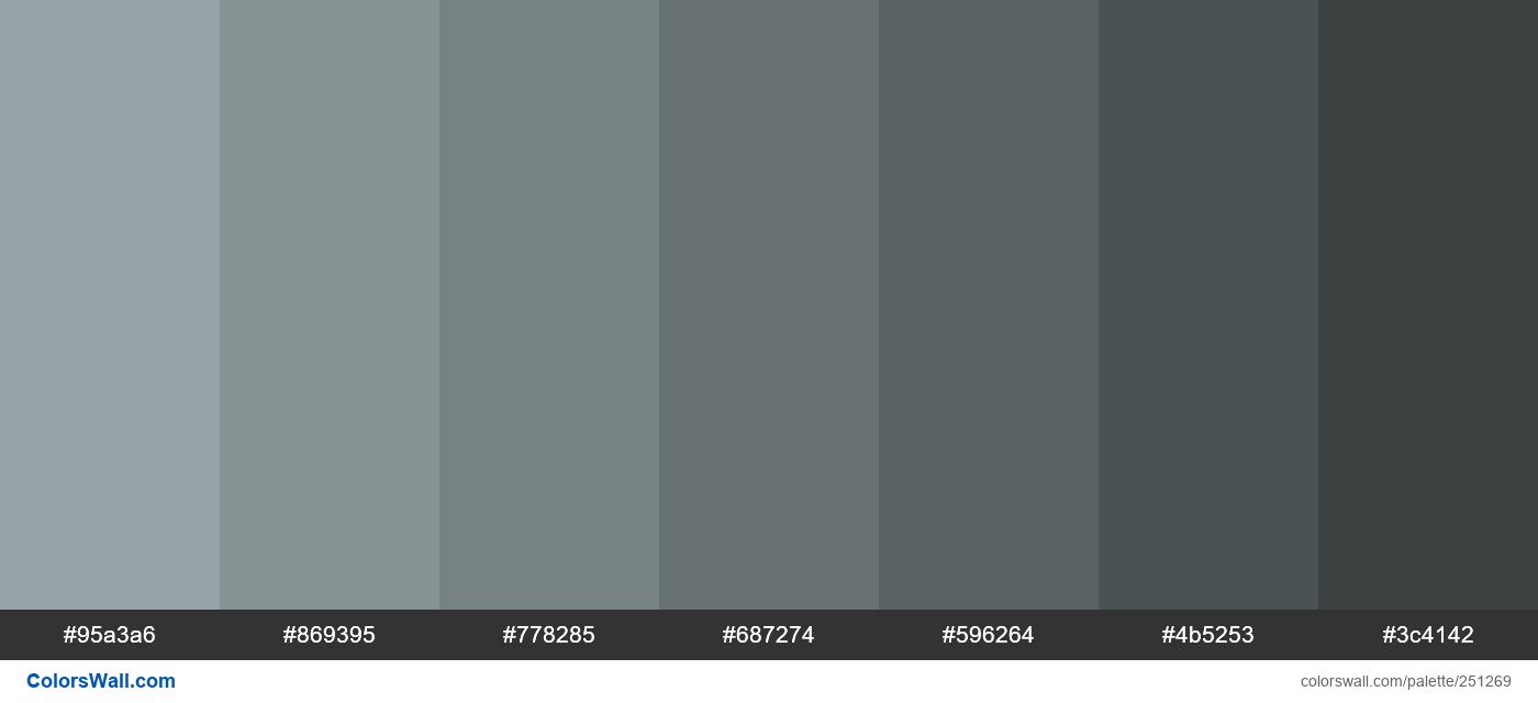 Dusty Sky Gray shades colors palette - ColorsWall