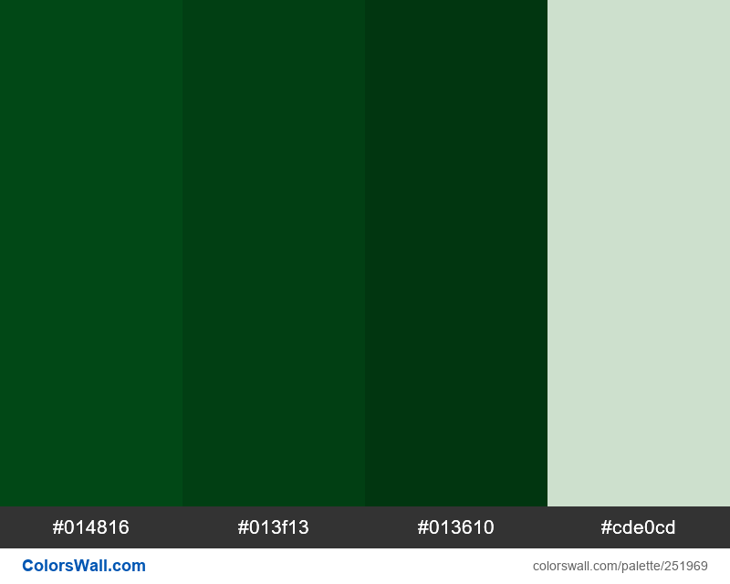 Emerald colors palette #014816, #013f13, #013610 - ColorsWall