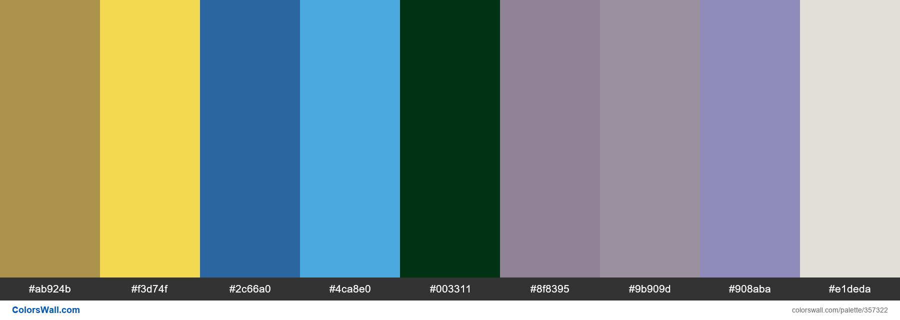 Epidote Olvene Ore, Golden Apples, Distant Blue, High Blue, Haunted Hills, Purple Ash, Duchess Lilac palette - #357322