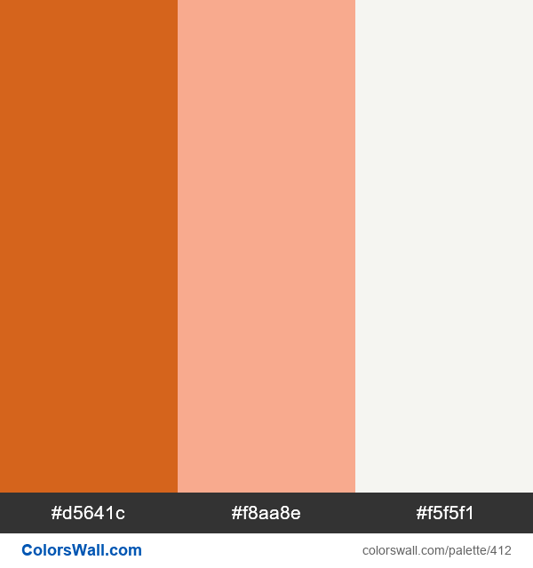 Etsy shop colors palette d5641c, f8aa8e, f5f5f1 ColorsWall