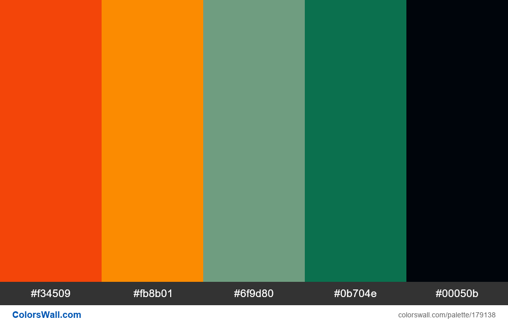 Fauecnyyy colors palette #f34509, #fb8b01, #6f9d80 - ColorsWall