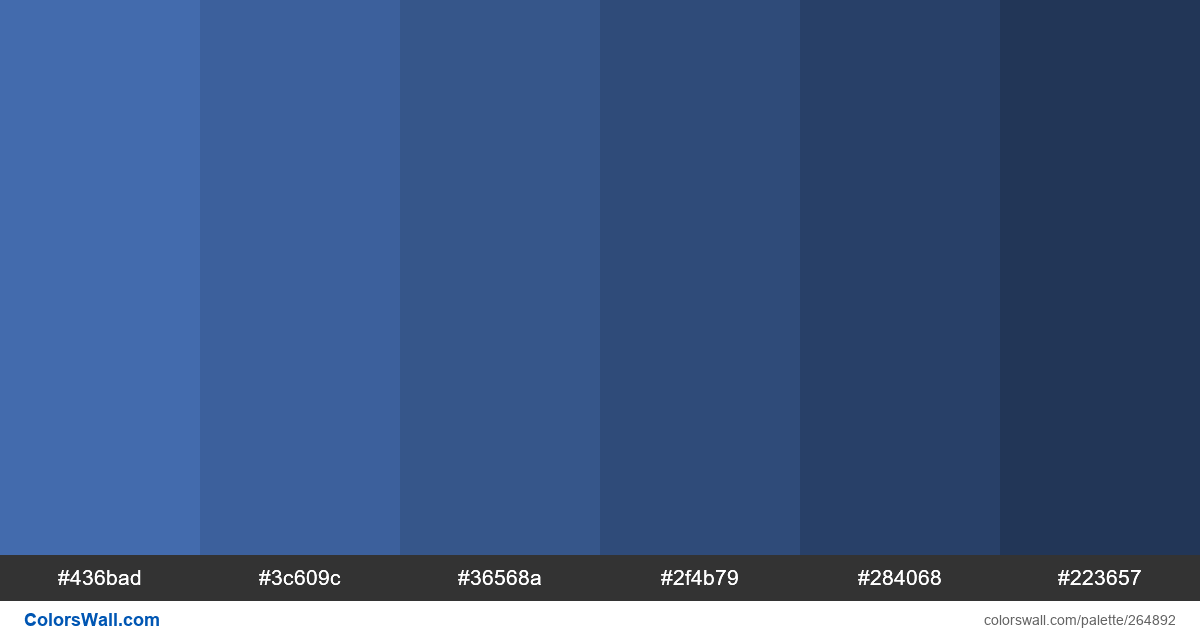 French Blue shades colors palette - ColorsWall