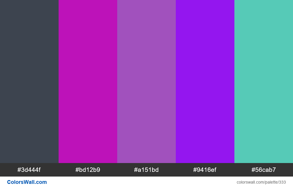 ddd colors palette #444444, #000000, #ffffff - ColorsWall