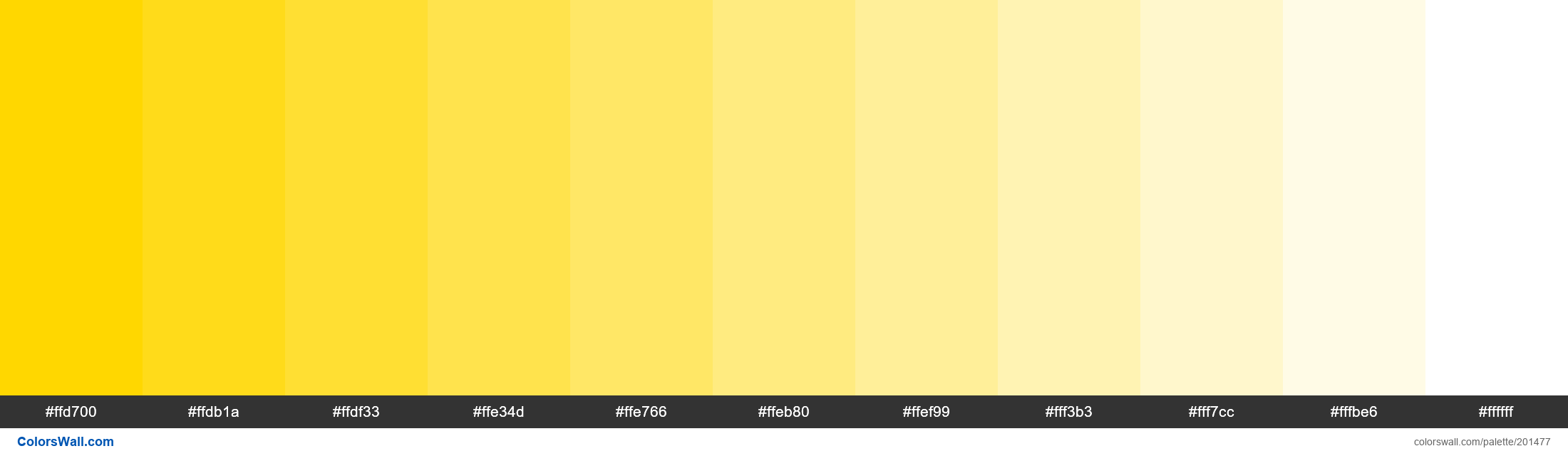 Gold paleta de colores #ffd700, #ffdb1a, #ffdf33 - ColorsWall
