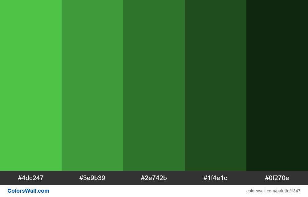 Green shades 5 colors - #1347