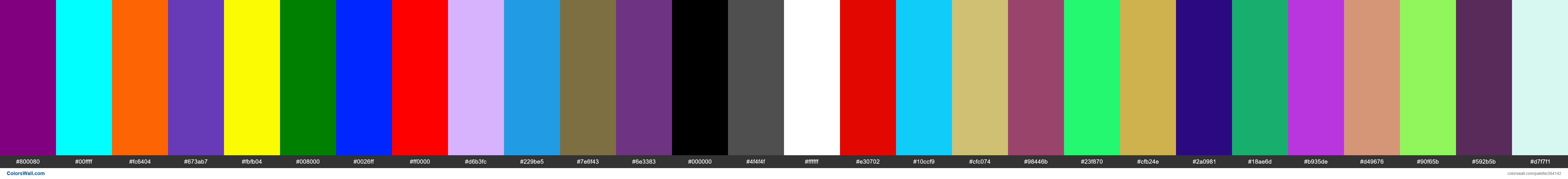 gvhj colors palette #800080, #00ffff, #fc6404 - ColorsWall