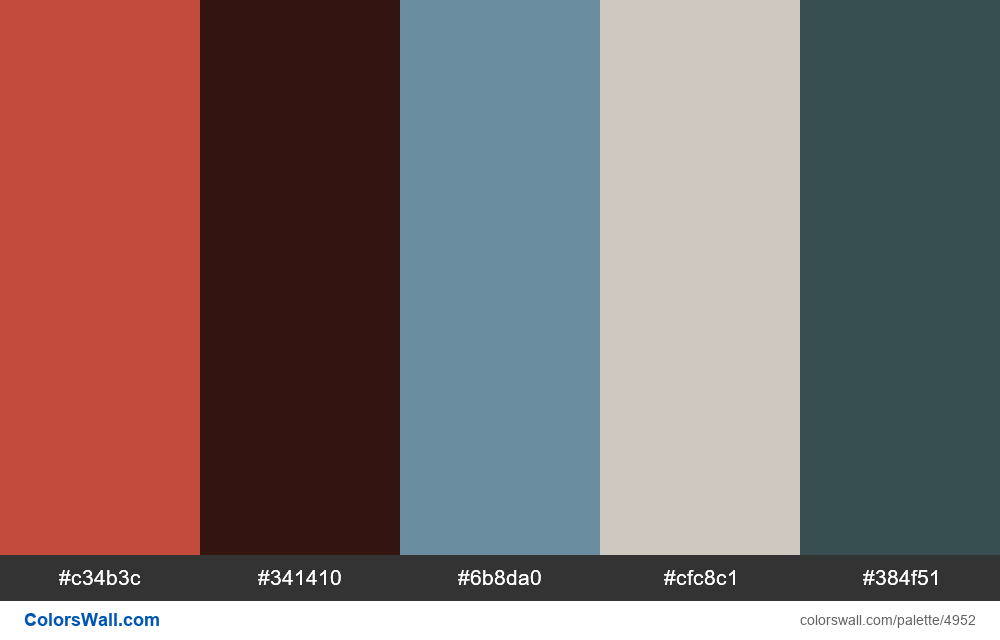 Homepage website design colors palette - #4952